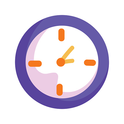 clock time icon flat isolated