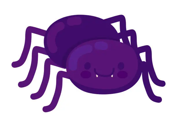 Vector illustration of cute spider cartoon