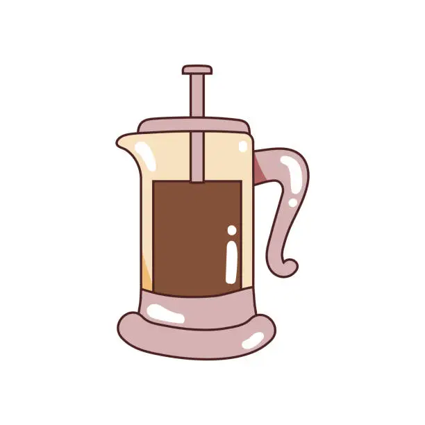 Vector illustration of coffee french press