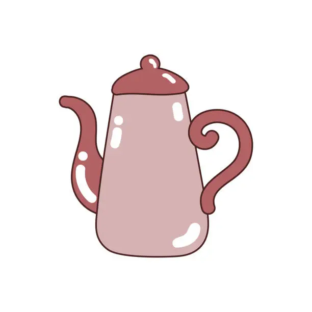 Vector illustration of ceramic coffee kettle