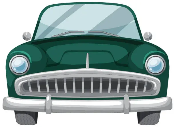 Vector illustration of Vector graphic of a retro green automobile