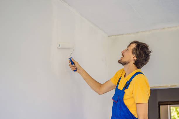 istock Professional painter worker painting and priming wall with painting roller 2079885168