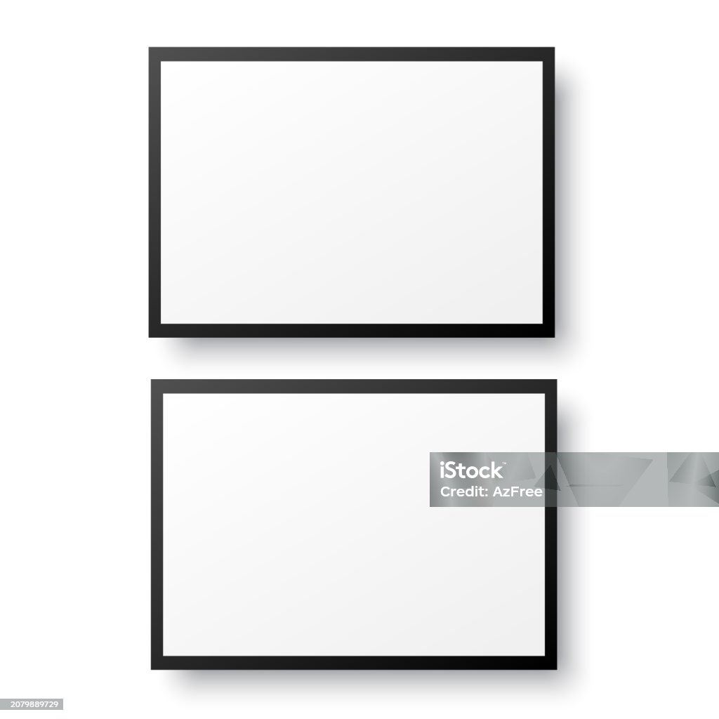 Two Frames Two Realistic Picture Frames With Soft Frame Vector Stock Illustration ...