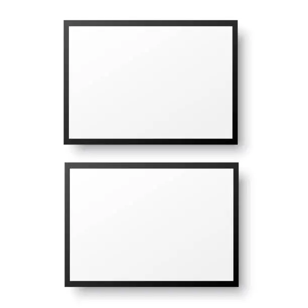 Vector illustration of Two realistic picture frames with soft frame. Vector