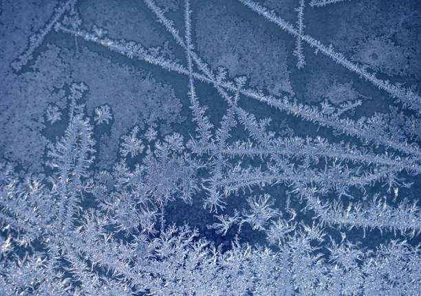 Icy window in my apartment domestic life reality Guildford Surrey England