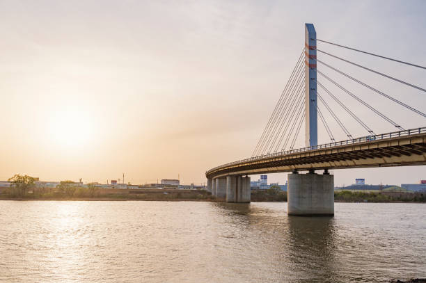 istock Evening view of the Shinano River 2079926920