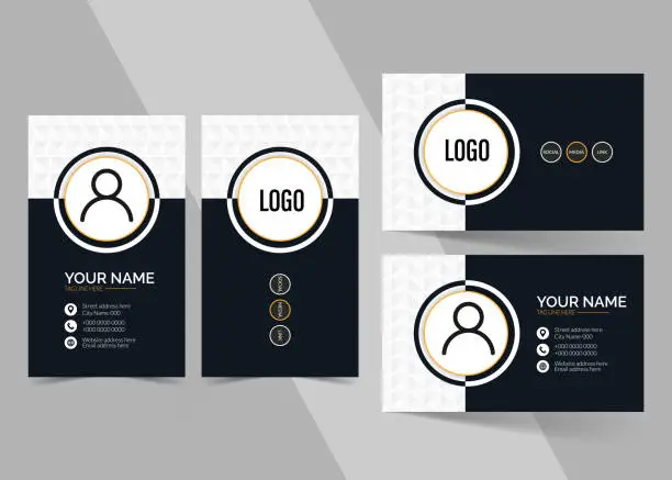 Vector illustration of Professional business card template design. Modern visiting card layout, horizontal and vertical  template design
