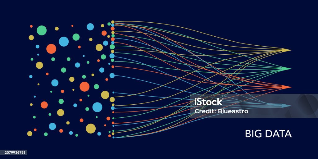 Ilustración de Colorful Big Data Information Sorting Visualization ...