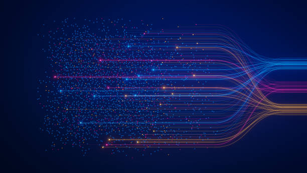 ilustrações de stock, clip art, desenhos animados e ícones de ai neural network analyzing big data. machine learning and deep learning technology for artificial intelligence. neurons connected to dataset. data science, business analytics, automation illustration - automatizado