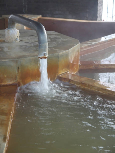 istock Japanese onsen hot spring bath with fountain 2079975557