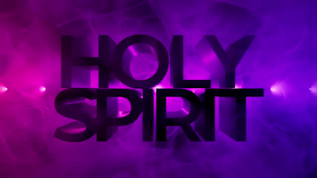 Modern Looping Smokey Stage Lights 3D Sign Saying Holy Spirit