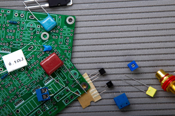 Electronic radio component for electric circuits, equipment and digital microchip - DIY kit for learning and development