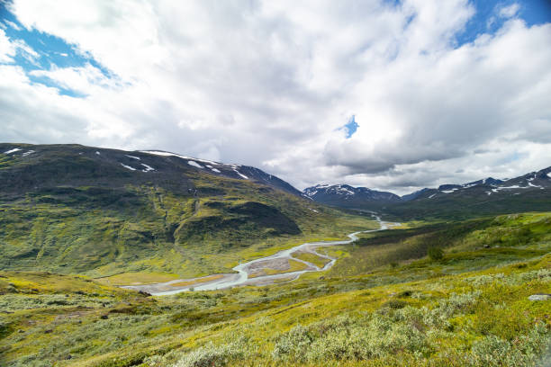 istock A beautiful Rapa river Rapadalen landscape with native plants. A mountain river from above in Sarek National Park, Sweden. 2080043789
