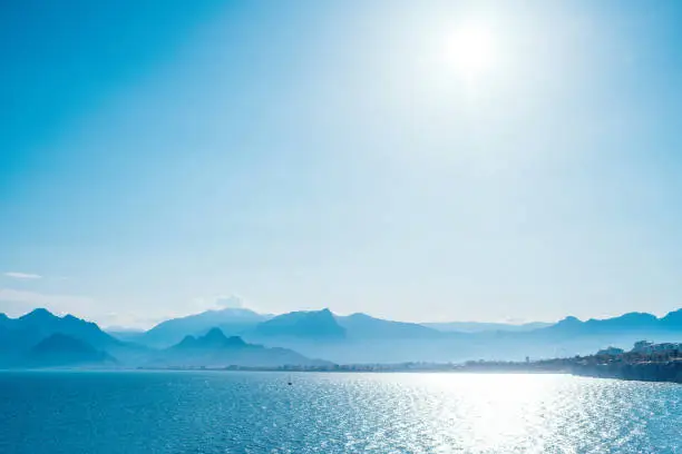 Sea and mountains landscape view near Antalya, Turkey Sea and mountains landscape view near Antalya, Turkey