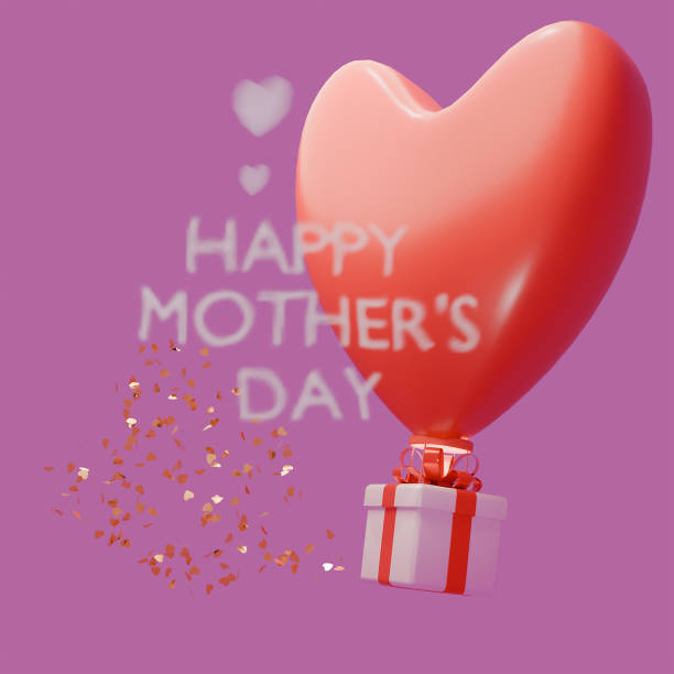Mother's day illustration. Greeting banner. 3d render.