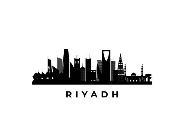 ilustraciones, imágenes clip art, dibujos animados e iconos de stock de horizonte vectorial de riad. viaja a los lugares más famosos de riad. concepto de negocios y turismo para presentación, banner, sitio web. - arabia saudí
