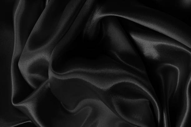 istock Black fabric cloth texture for background and design art work, beautiful crumpled pattern of silk or linen. 2080219763