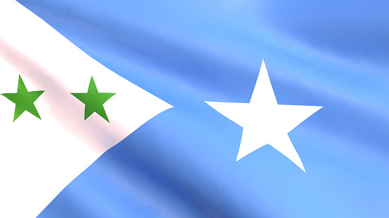 3D render - flag of the unrecognized state of Galmudug in the center of Somalia.