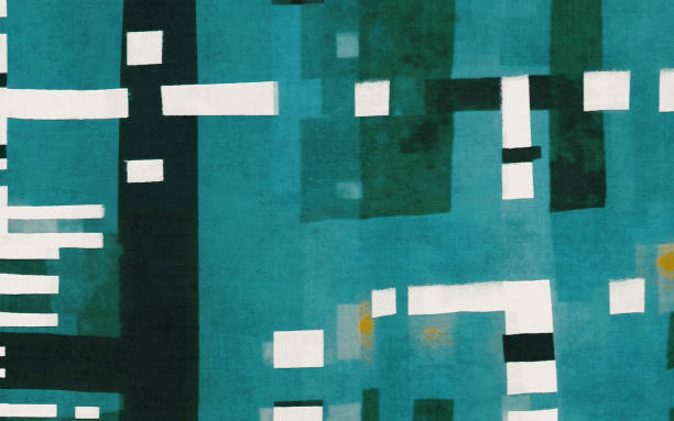 Artistic background composed of abstract blue geometric color blocks