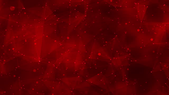 Red polygon and line connect to dot, motion graphics digital design for Business technology and science . Abstract background