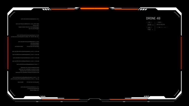 Video overlay Futuristic HUD Head up display interface template with basic geometry line element. Video template widescreen aspect ratio