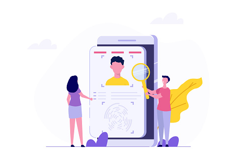 Know your customer or digital kyc, verifying the identity of its clients concept. Flat Vector illustrations set for banner, website, landing page, flyer.