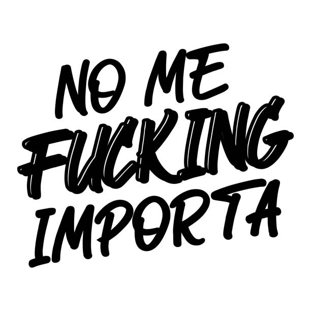 istock I don't fucking care, spanish lettering, funny phrase, vector, hand calligraphy 2080334123