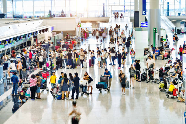istock Crowd of people waiting for check-in 2080336223