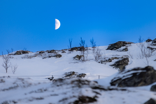 Moon with clear sky, Hammerfest - Nırthern Norway.