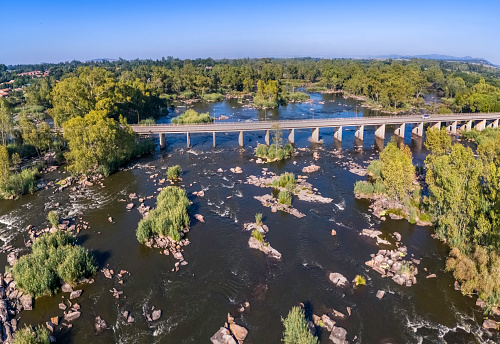 Bridge over the Vaal River in Parys offering river rafting, canoeing, angling and power boating.