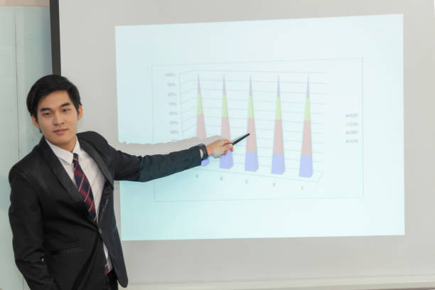 istock Diverse Office Conference Room Meeting e-Commerce Fintech Growth Statistics to a Group of Investors. Whiteboard with Big Data Analysis 2080373070