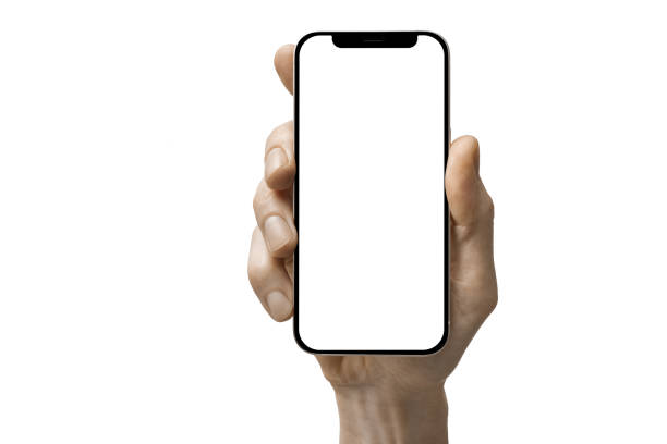 istock a phone  in a hand on a white background 2080399068