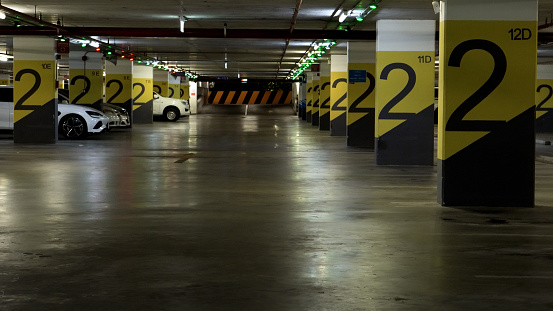 Underground parking lot.