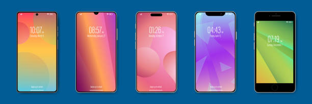 Free Stock Photo of Two smartphones displaying colorful wallpapers ...