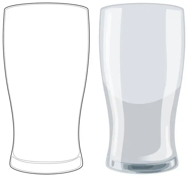 Vector illustration of Vector illustration of a clear beer glass