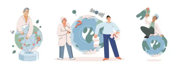 Vector illustration of Earth care. Our actions today determine future our Earth and its environment