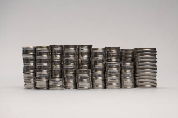 Pile of coins isolated on a white background. Banking and money.