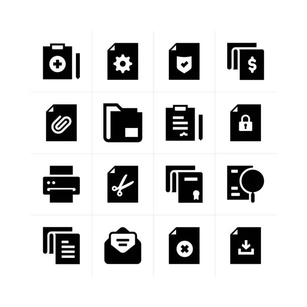 Vector illustration of Document icons