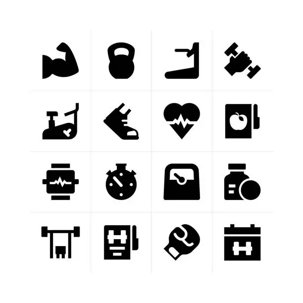 Vector illustration of Fitness icons