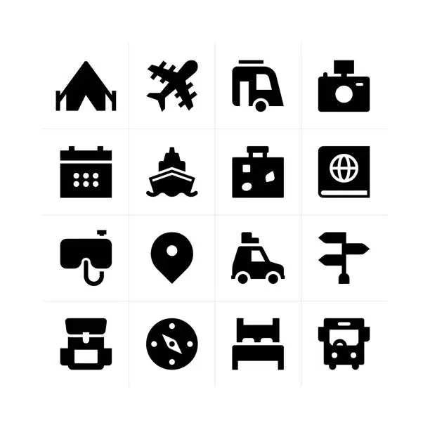 Vector illustration of Travel icons