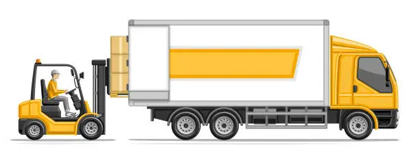 Vector illustration of Vector illustration of Loading Truck