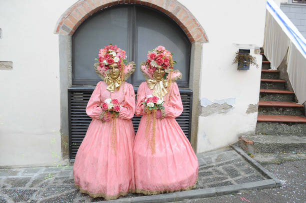 The Sons of Bocco Carnival is an ancient Event that takes place in Castiglion Fiorentino in the province of Arezzo where the two hundred participants, dressed in fantastic costumes and with their faces hidden behind precious papier-mâché masks, with their elegant reveries, invite the guest to enter another dimension. Thus, on the two Sundays of the event, night parades, magic shows in the squares, elegant, refined masks, and food stands will celebrate the greatness of \