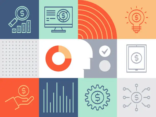 Vector illustration of Pattern Infographic Design for Fiat Money