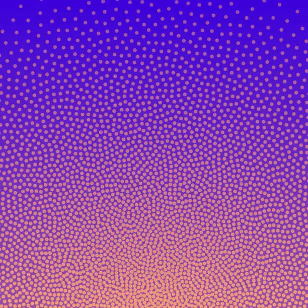 Vector illustration of Abstract design with dots and Purple gradients - Stippling Art - Trendy background