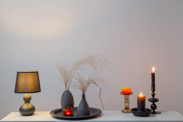istock home decor with dried flowers and burning candles 2080536719