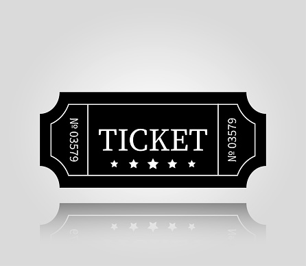 Ticket icon. Vector illustration isolated on white background