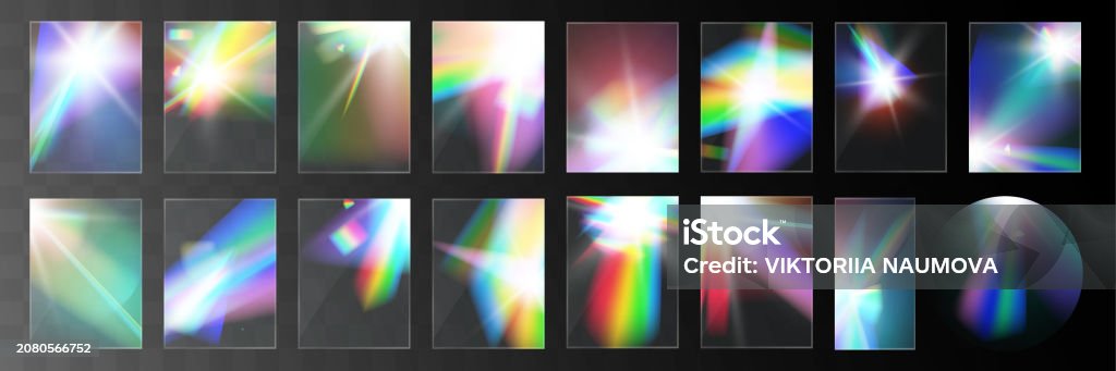 Crystal Light Glasses Rainbow Reflection Set Effecttemplate Optical ...
