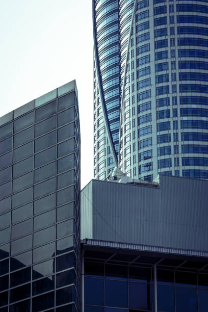 Abstract architecture background. Minimalist of urban building.  Exterior architectural details