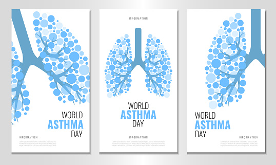 Vector Illustration of World Asthma Day. Awareness Day. Banner set.