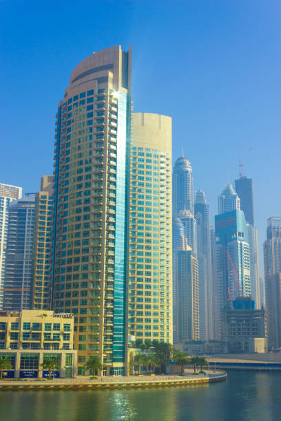 DUBAI, UAE - NOVEMBER 13: High rise buildings and streets nov 13. 2012  in Dubai, UAE. Dubai was the fastest developing city in the world between 2002 and 2008.